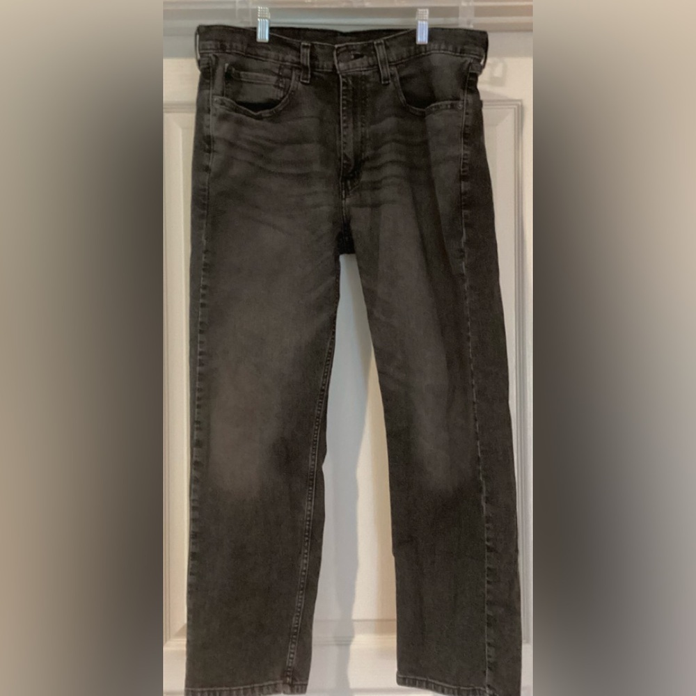 Levi's 505 Red Tab Washed Black Denim Mens Jean size 34 x 29
